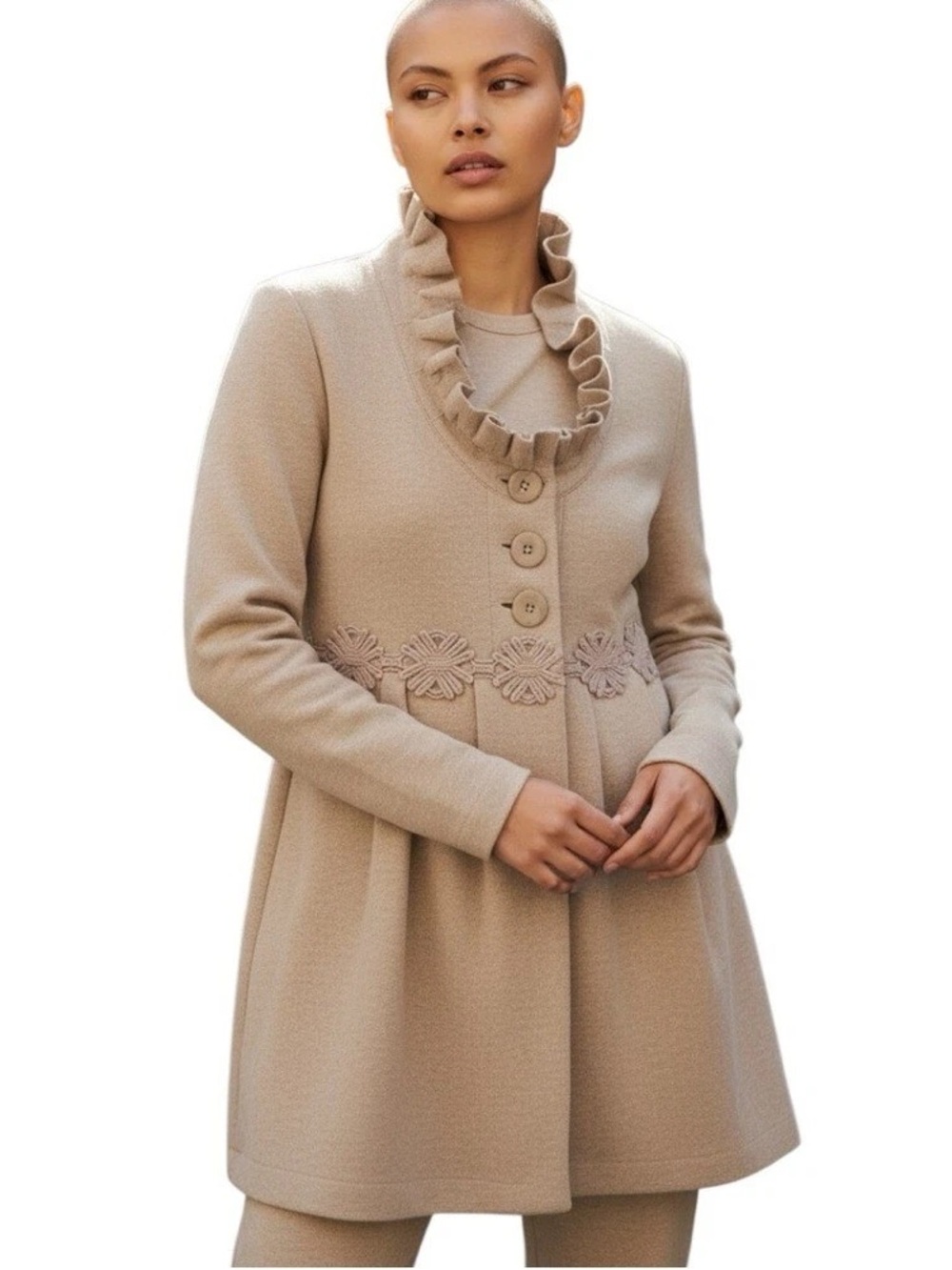 Anthropologie Charlie & Robin Alice in Autumn Coat in beige